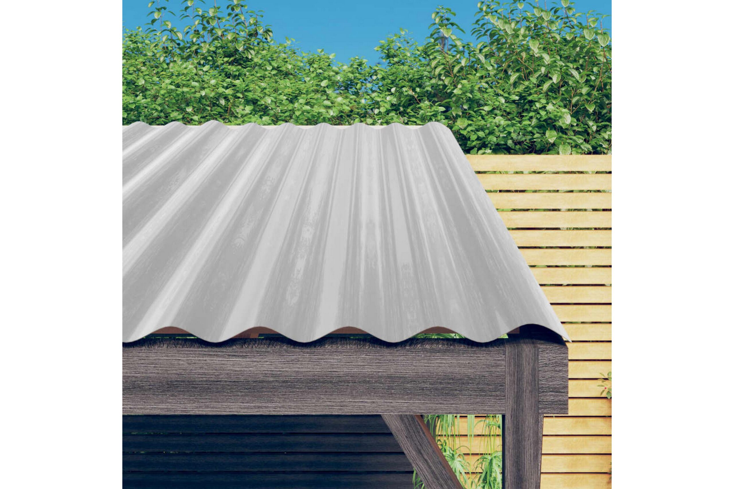 Kattopaneeli 12 kpl jauhemaalattu teräs hopea 100x36 cm - Hopea
