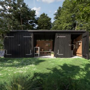 PLUS Nordic Multi Puutarhavaja 14 m² - 3 moduulia 2 tuplaove - Harmaa
