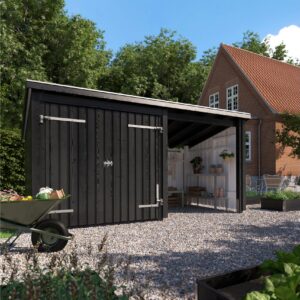 PLUS Nordic Multi Puutarhavaja 9,5 m² - 2 moduulia tuplaovel - Harmaa