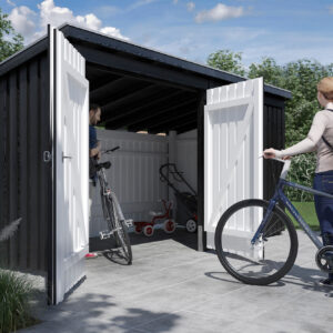 PLUS Nordic Multi Puutarhavaja 9,5 m² - 2 moduulia tuplaovel - Harmaa