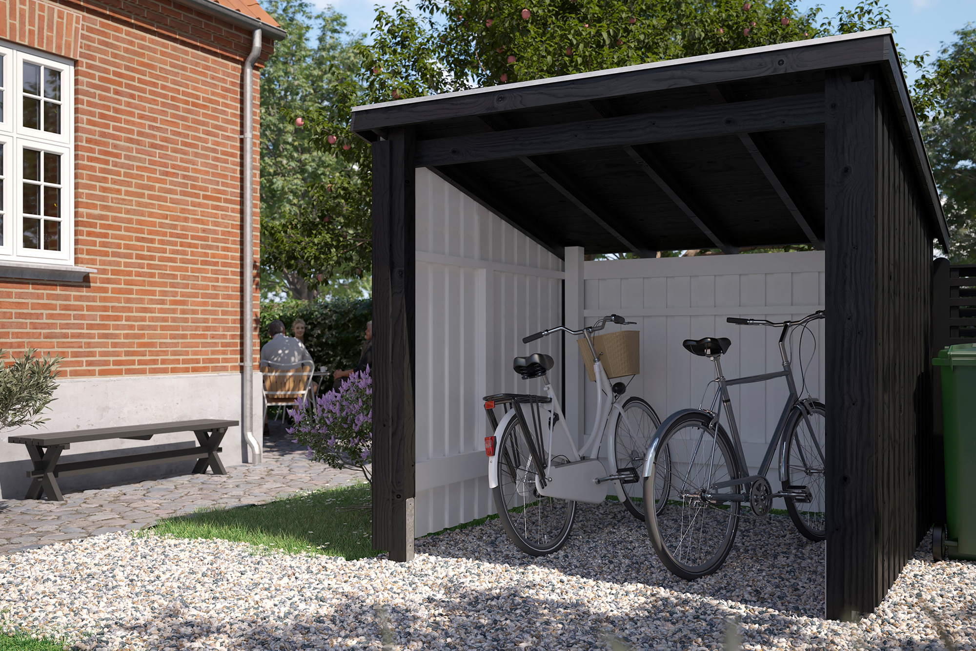 PLUS Nordic Pyörävaja 5,7 m² - 1 Moduuli Avoin - Harmaa