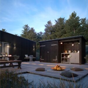 PLUS Nordic Multi Puutarhavaja 4,7 m² - 2 moduulia tuplaovel - Harmaa