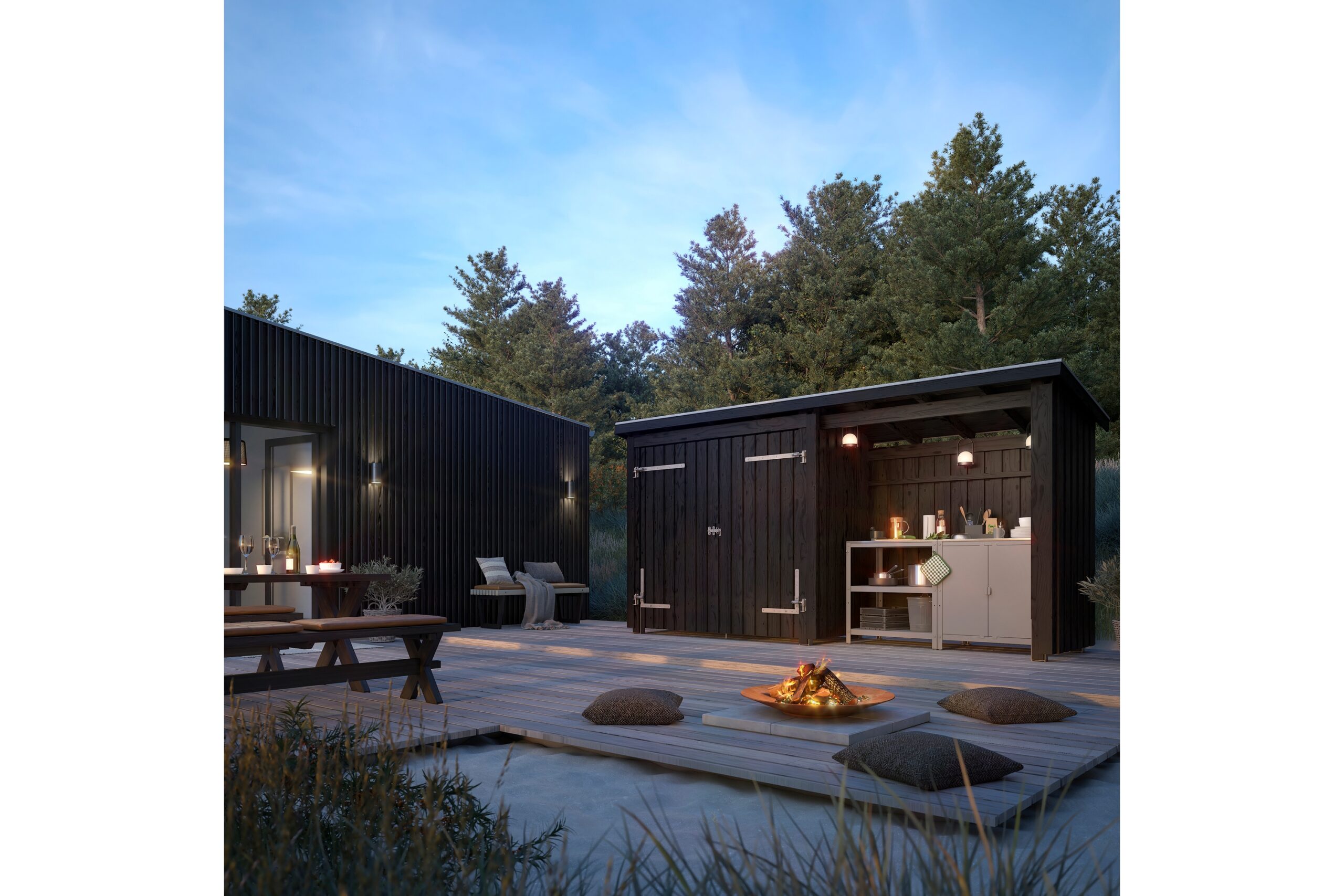 PLUS Nordic Multi Puutarhavaja 4,7 m² - 2 moduulia tuplaovel - Harmaa