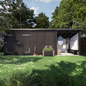 PLUS Nordic Multi Puutarhavaja 14 m² - 3 moduulia tuplaovell - Harmaa