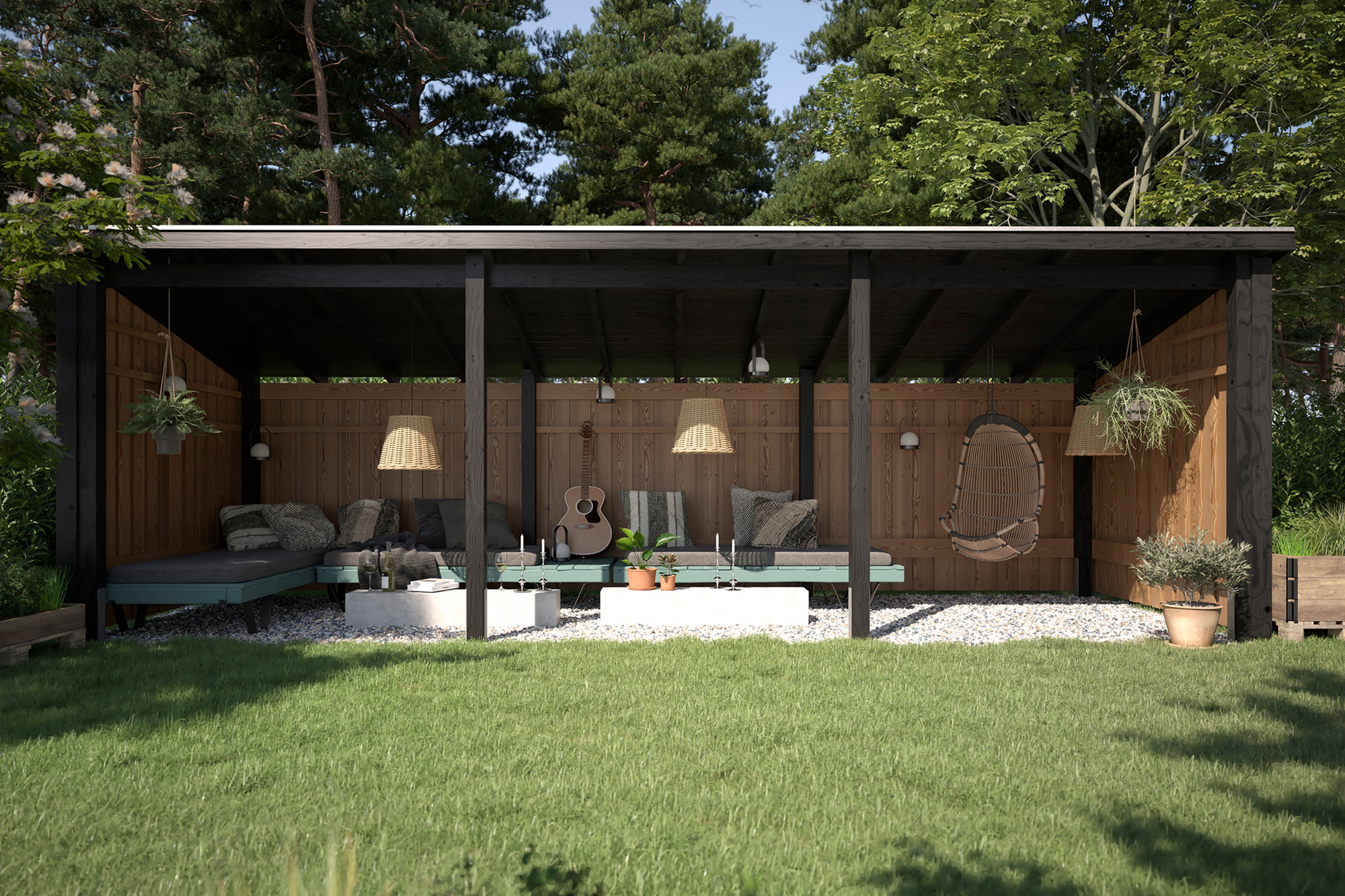 PLUS Nordic Multi Puutarhavaja 14 m² - 3 moduulia Avoin - Harmaa