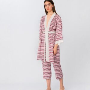 Fantasy-Print Kimono Pink