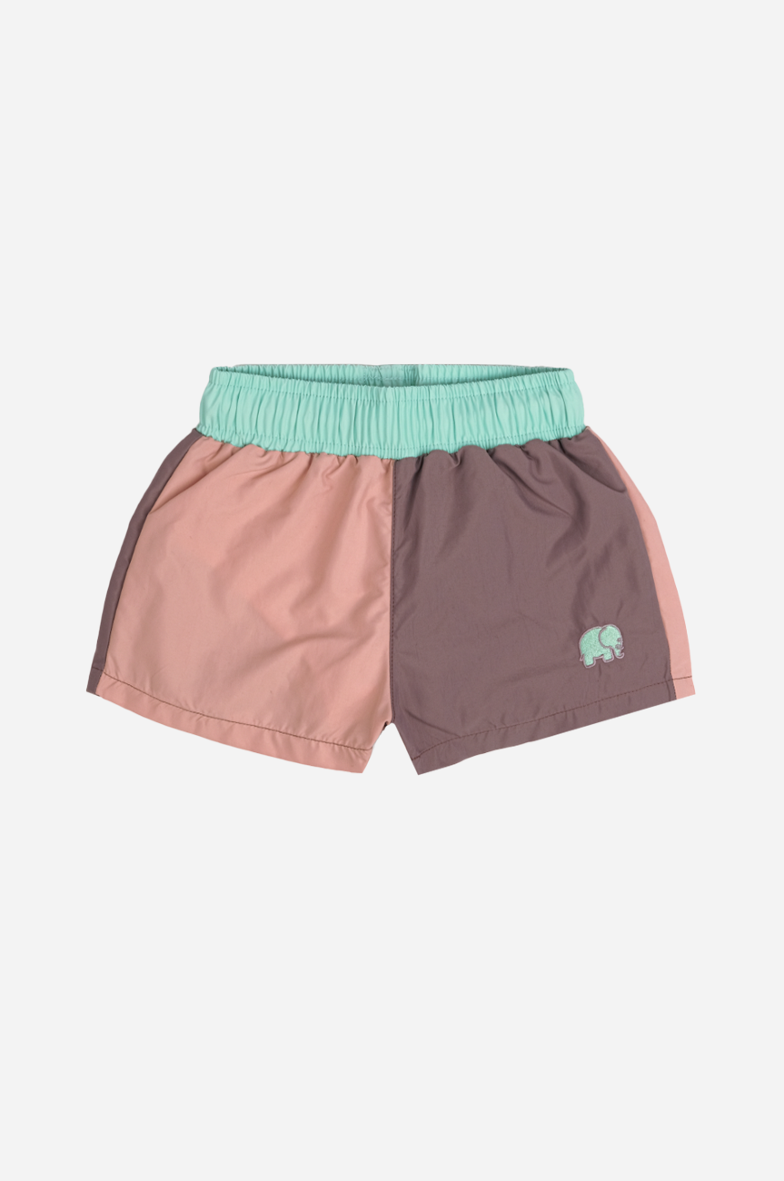 Color Block Kid's Swim Shorts Mauve