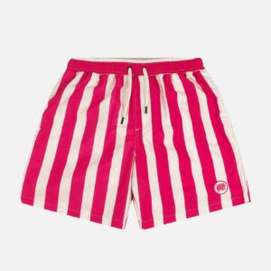 Beach Club Swim Shorts Striped Fuchsia
