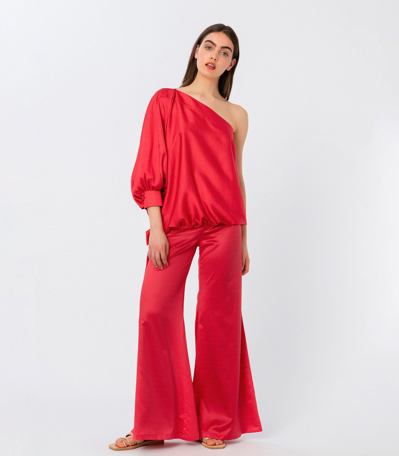Giselle One Shoulder Top Red