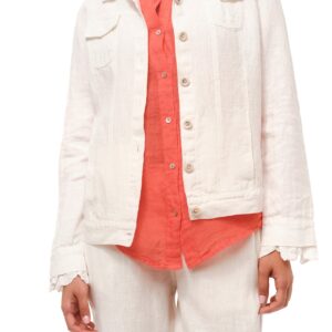 Flap Pocket Linen Jacket White