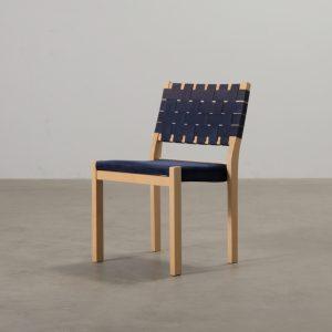 Artek 611 tuoli tummansininen / koivu