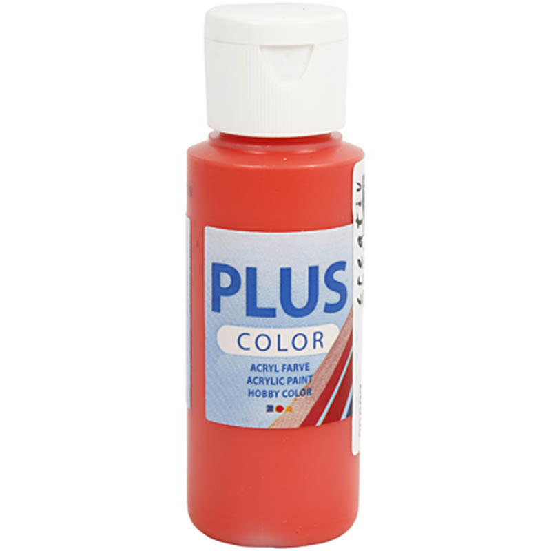 Plus Color Askartelumaali - Briljantinpunainen, 60ml