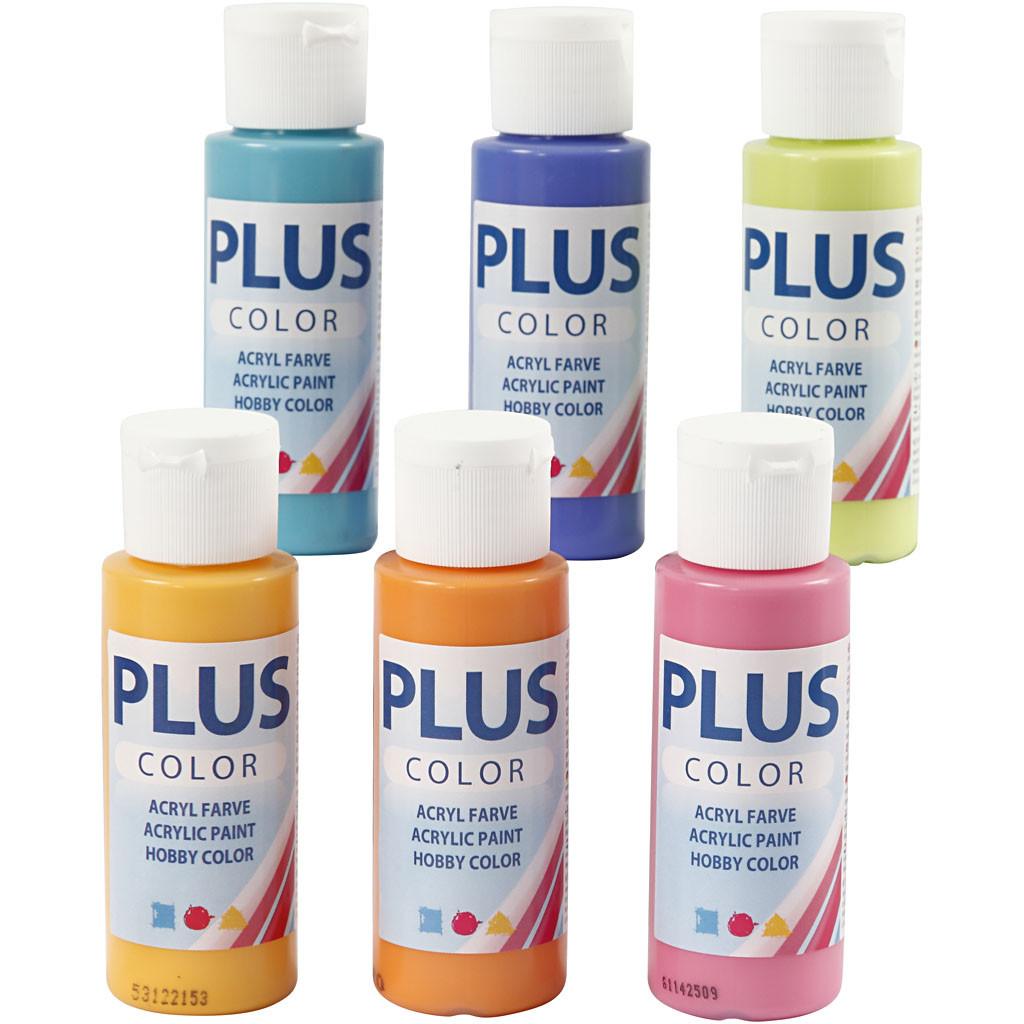 Plus Color Askartelumaali - Värikäs, 60ml, 6pll