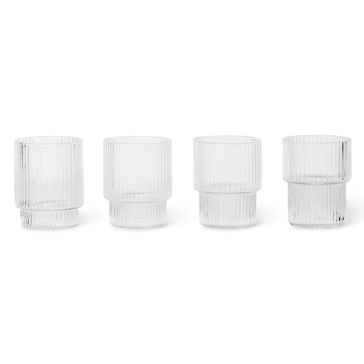 Ferm Living Ripple lasi 6 cl 4 kpl Kirkas