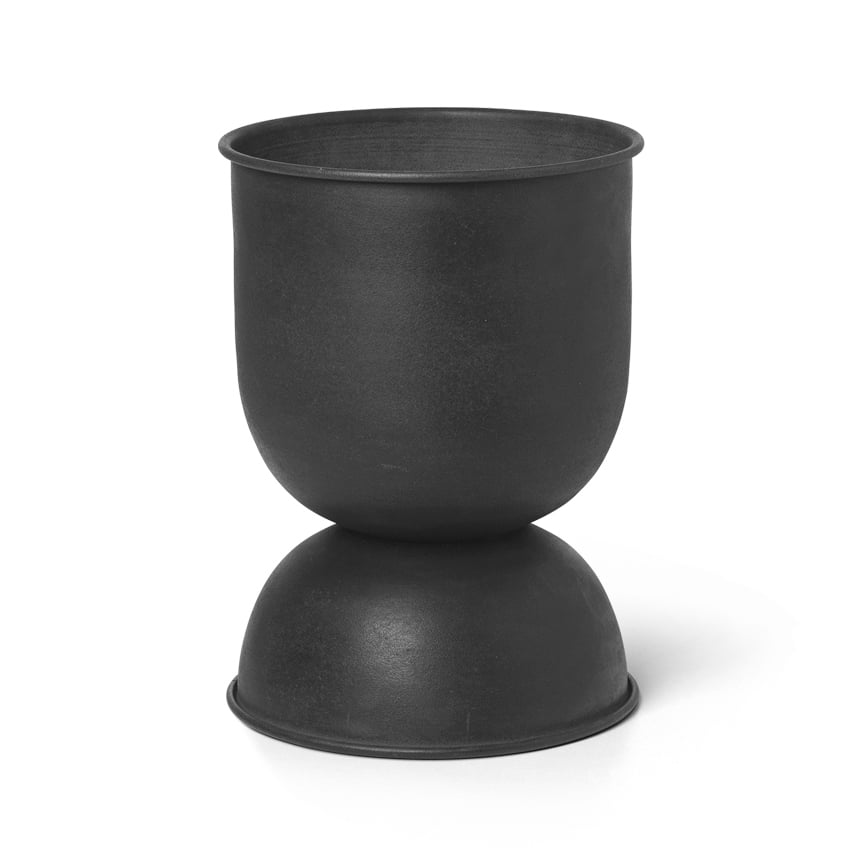 Ferm Living Hourglass ruukku extra small Ø21 cm Musta-tummanharmaa