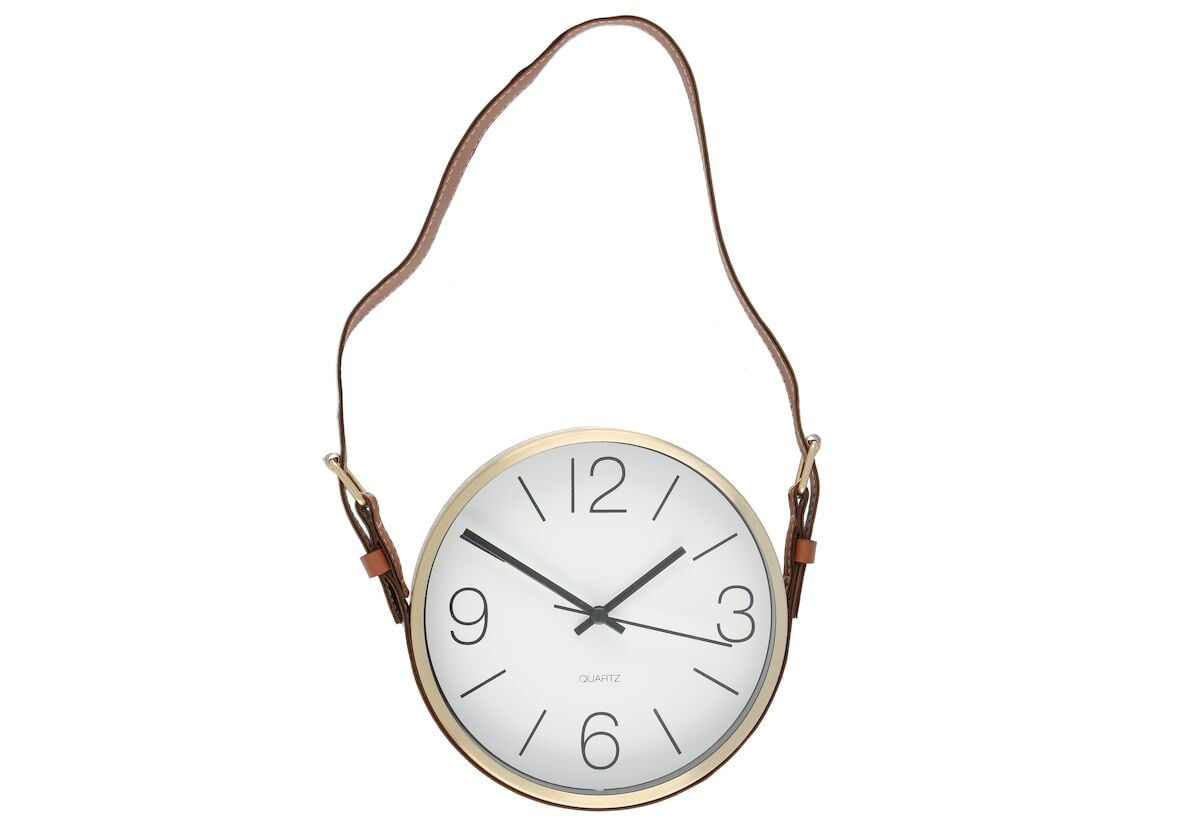 4Living Key West seinäkello remmillä 17 cm kulta