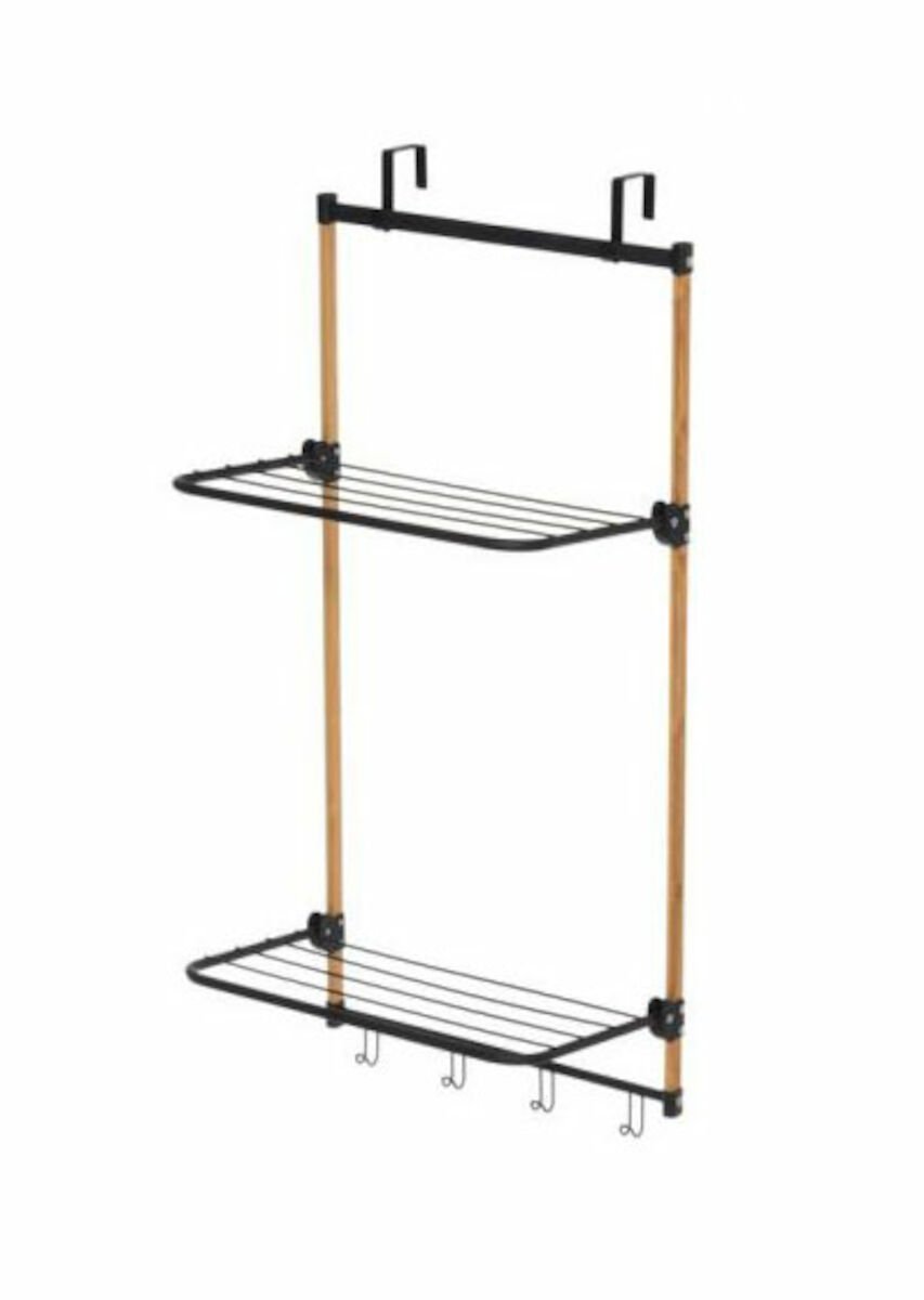 4Living bambukuivausteline oveen 45x28x100 cm musta/luonnonväri