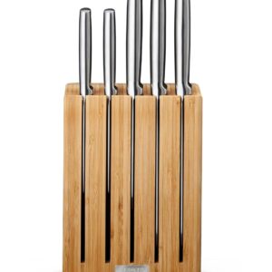 Elevate bamboo 5-piece -teräsveitsisetti ja teline
