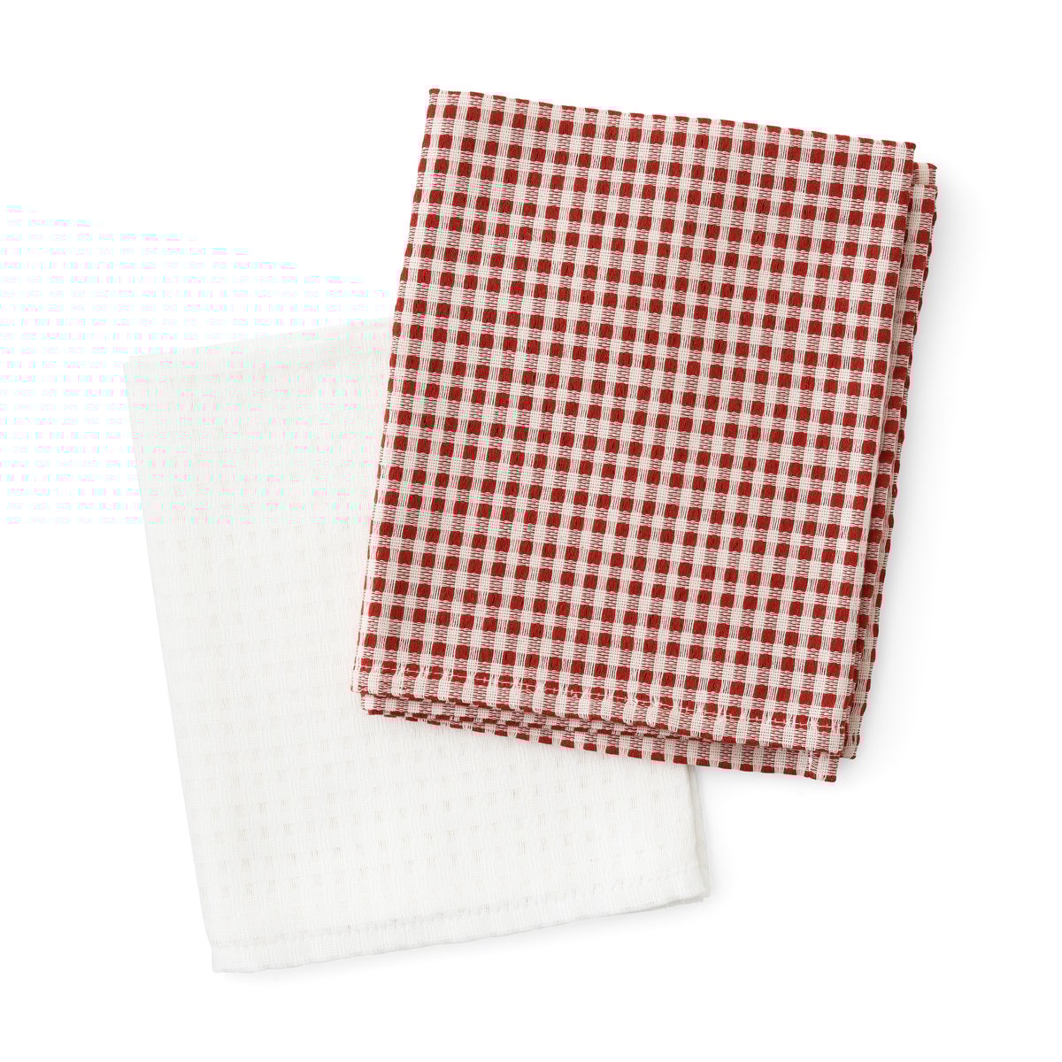 Audo Copenhagen Troides keittiöpyyhe 40 x 67 cm 2-pakkaus Burnt sienna-white