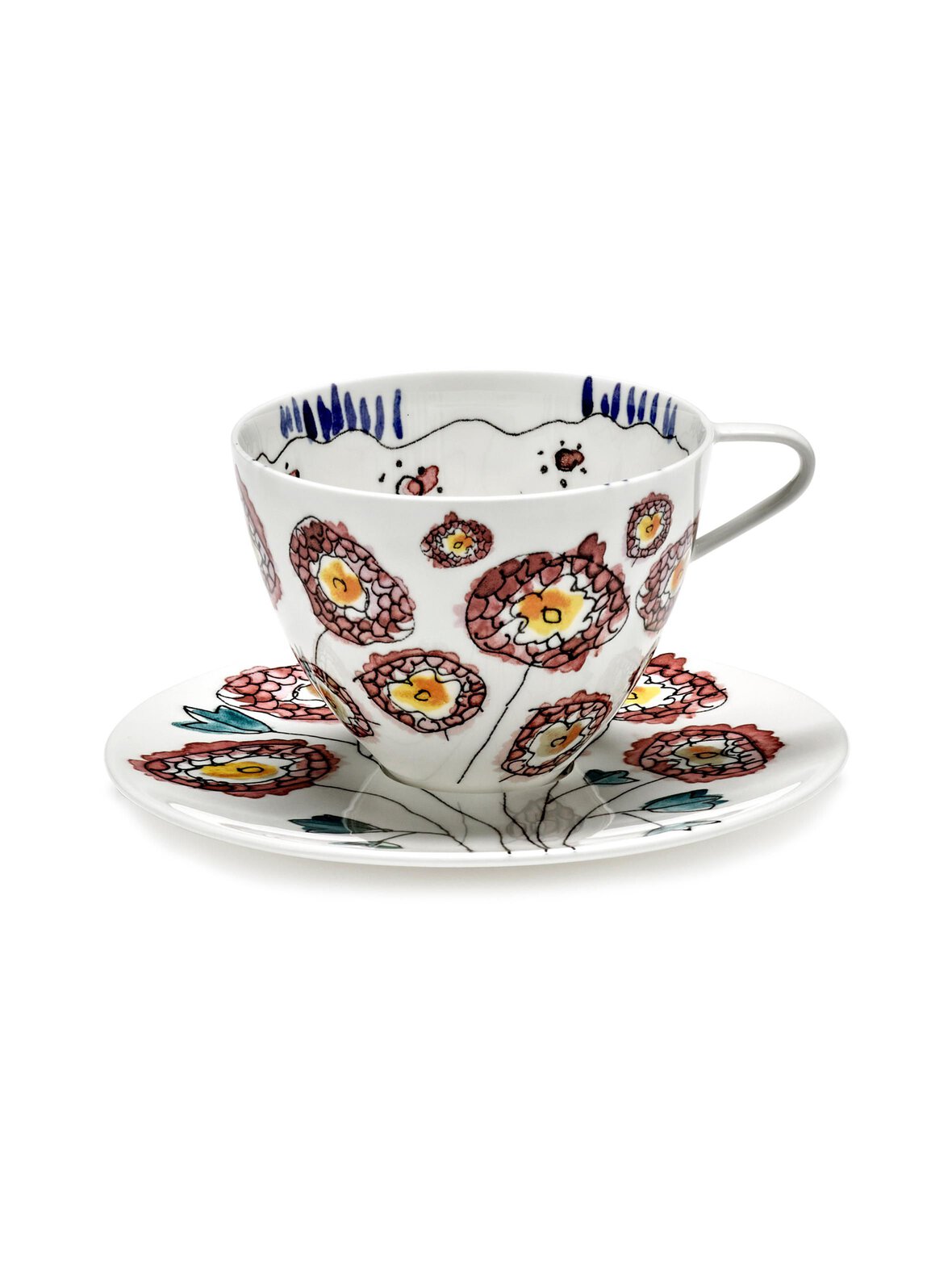 Anemone milk midnight flowers -cappuccinokuppisetti, 2 kpl