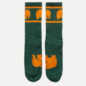 Green Organic Cotton Athletic Socks