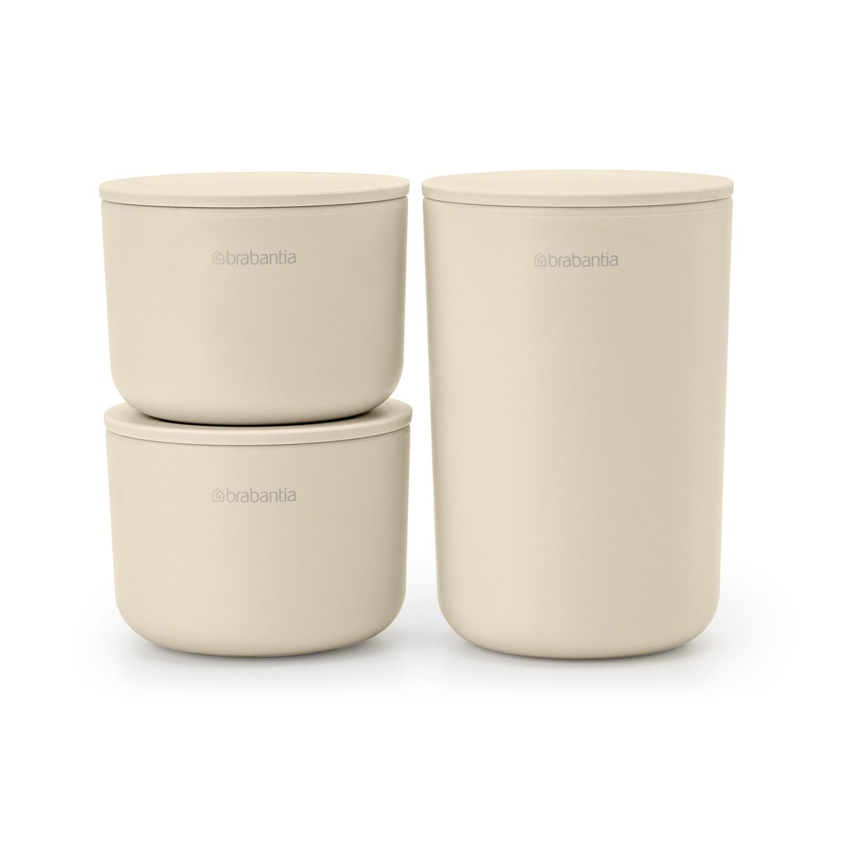 Brabantia ReNew säilytyspurkit, 3-pakkaus Soft Beige