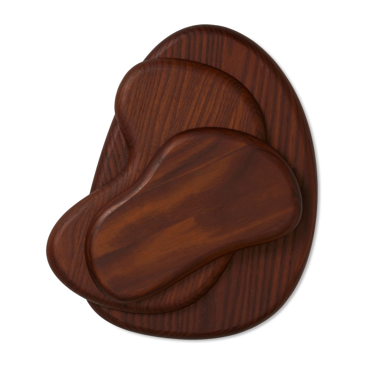 Ferm Living Cairn leikkuulauta 3 osaa Dark Brown
