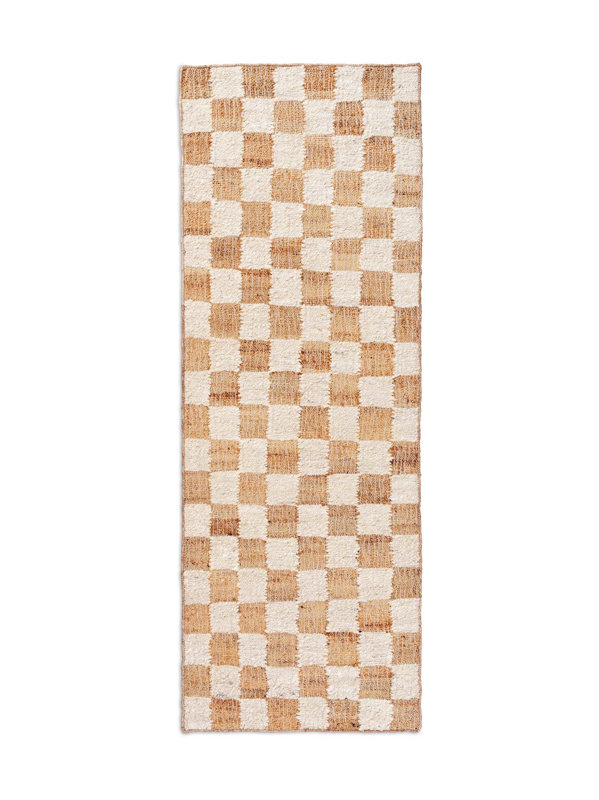 Check wool jute -matto, 70 x 180 cm