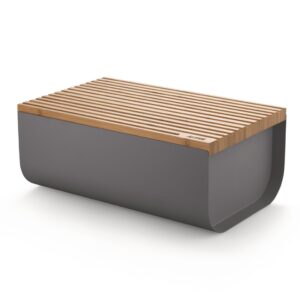Alessi Mattina leipälaatikko 34 cm Tummanharmaa-bambu