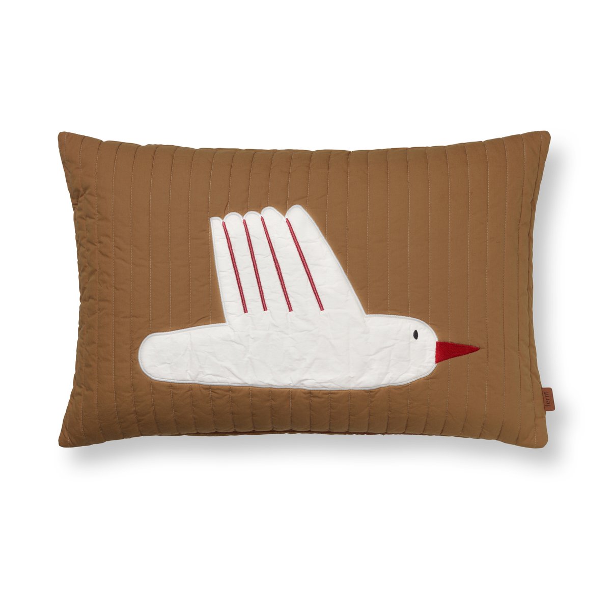 Ferm Living Bird tikattu tyyny 60 x 40 cm Sugar kelp (ruskea)