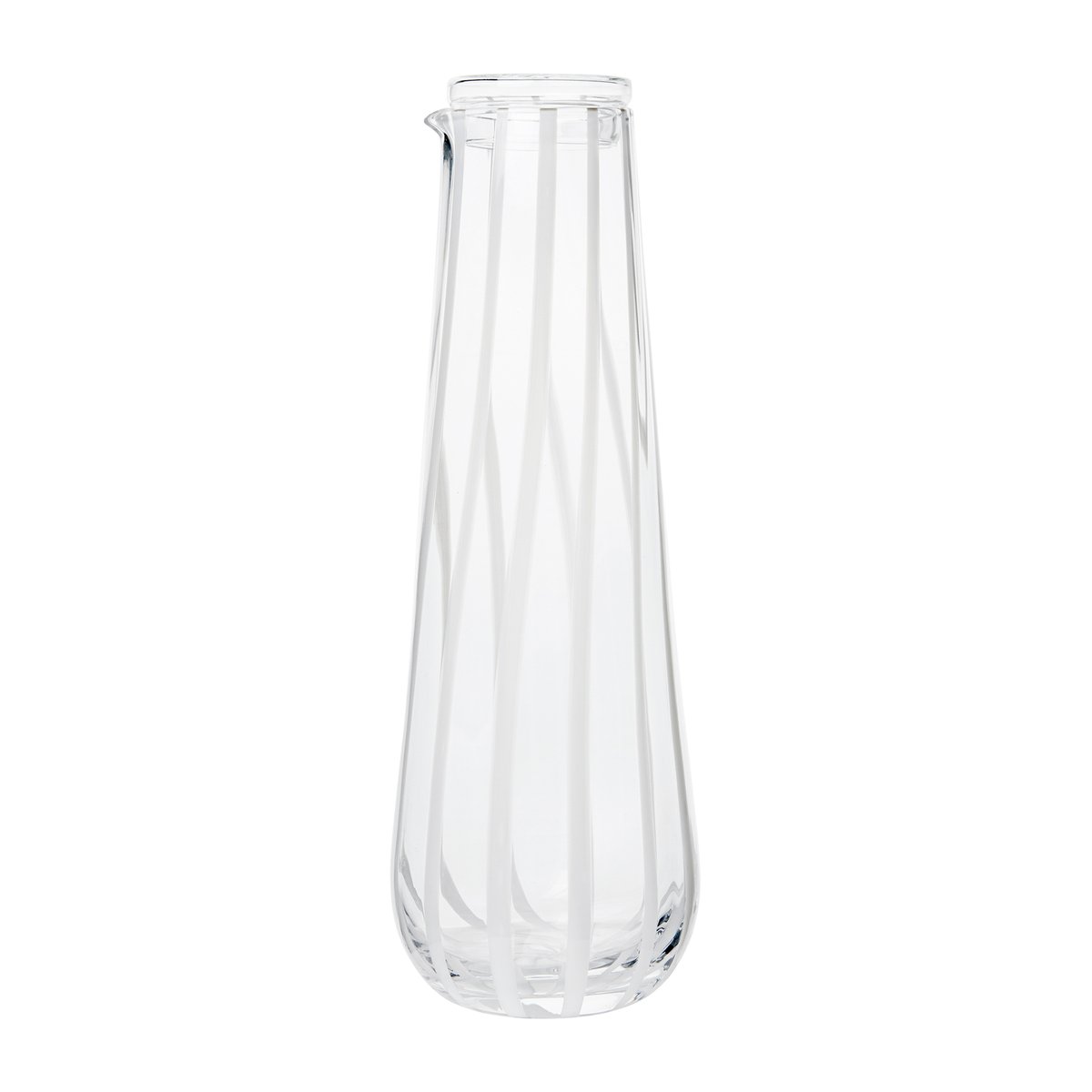 Broste Copenhagen Stripe kannellinen karahvi 0,8 l Clear-white stripes