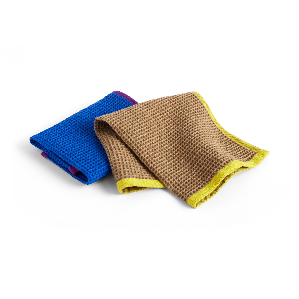 HAY Canteen tiskirätti 31 x 31 cm 2-pakkaus Blue/fuchsia-Beige/yellow