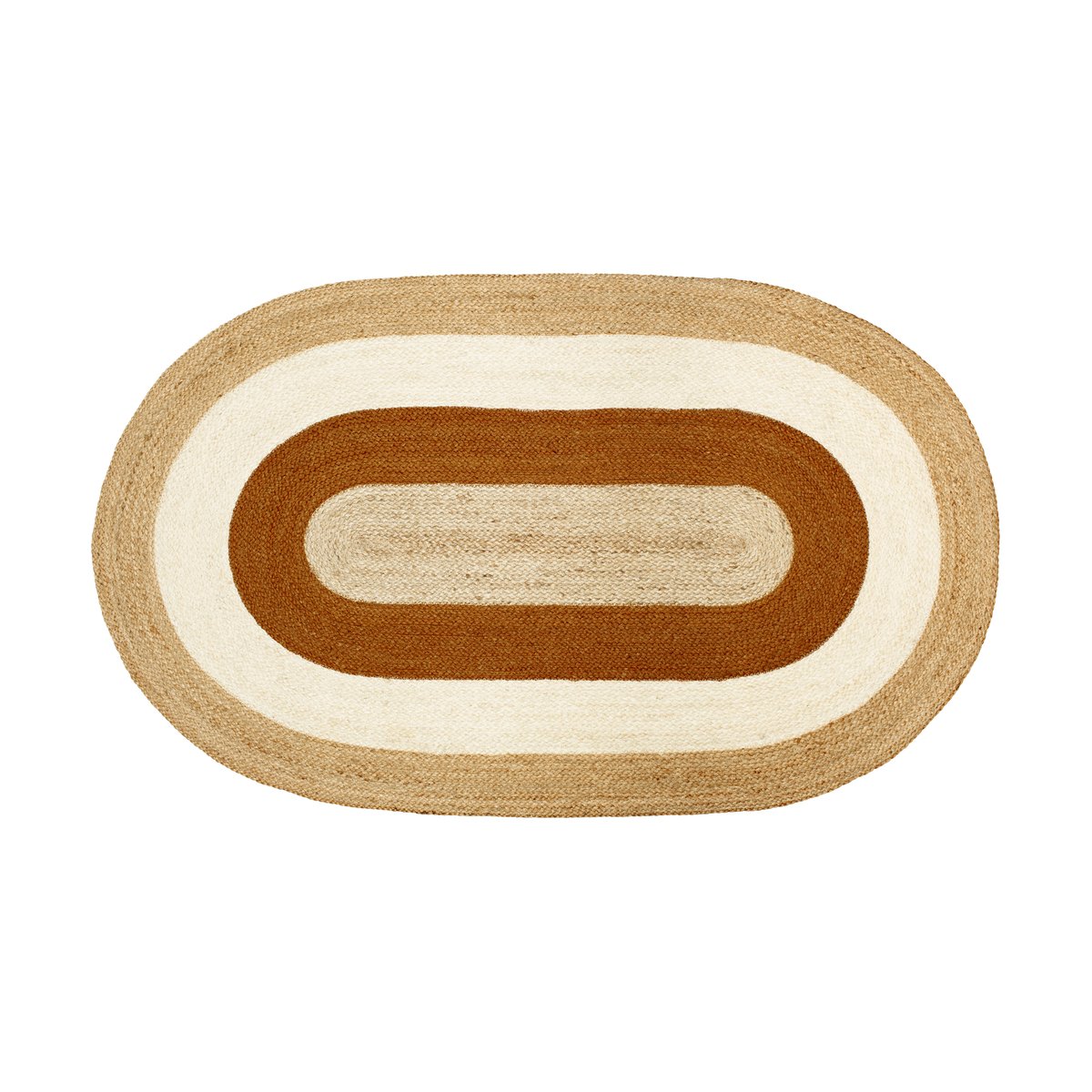 Dixie Elin striped ovaali juuttimatto 92x150 cm Brick