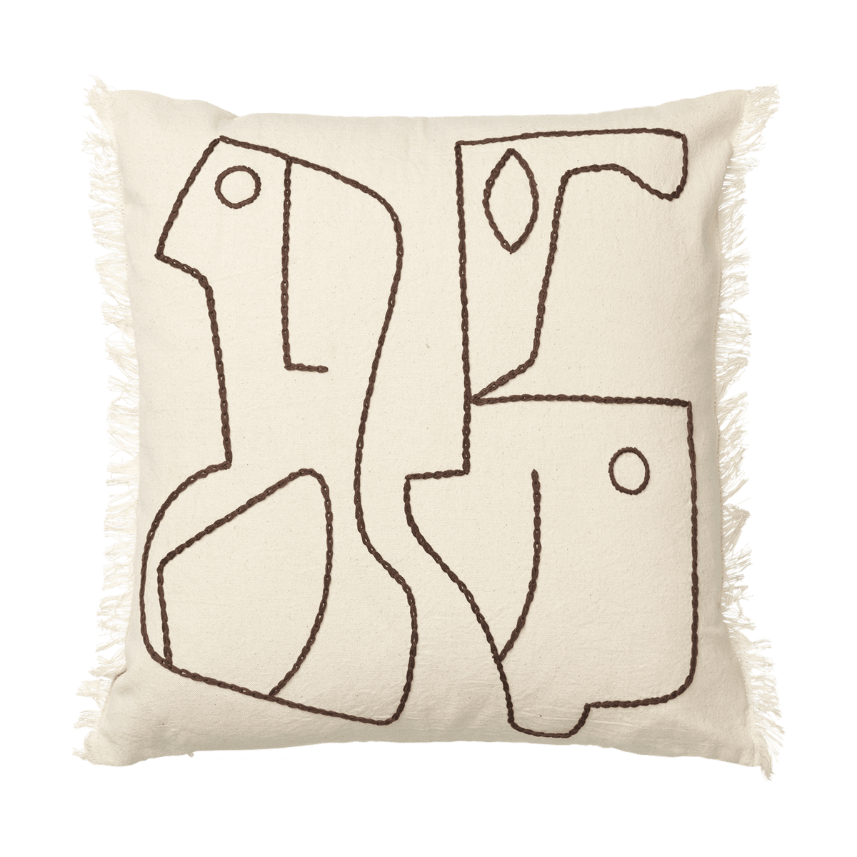 Ferm Living Figure tyynynpäällinen 50x50 cm Vaaleanharmaa-kahvi