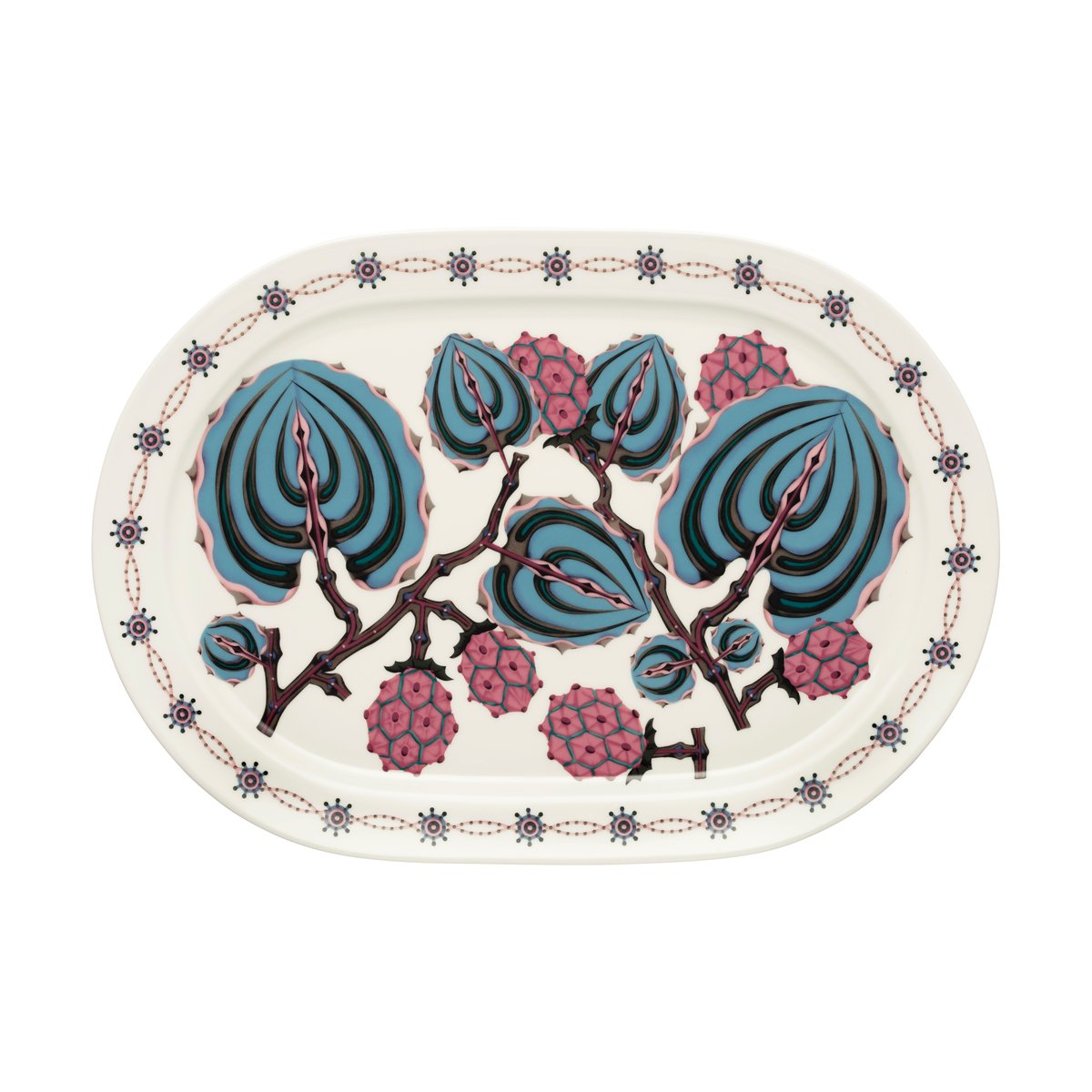 Iittala Taika Sato tarjoilulautanen ovaali 41 cm Valkoinen-monivärinen
