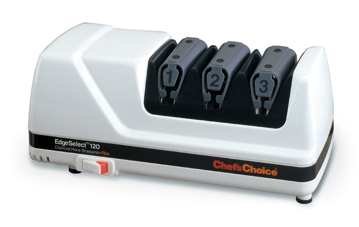 Chef's Choice Model 120 Veitsenteroitin sähköinen timantti 3 vaihetta Valkea