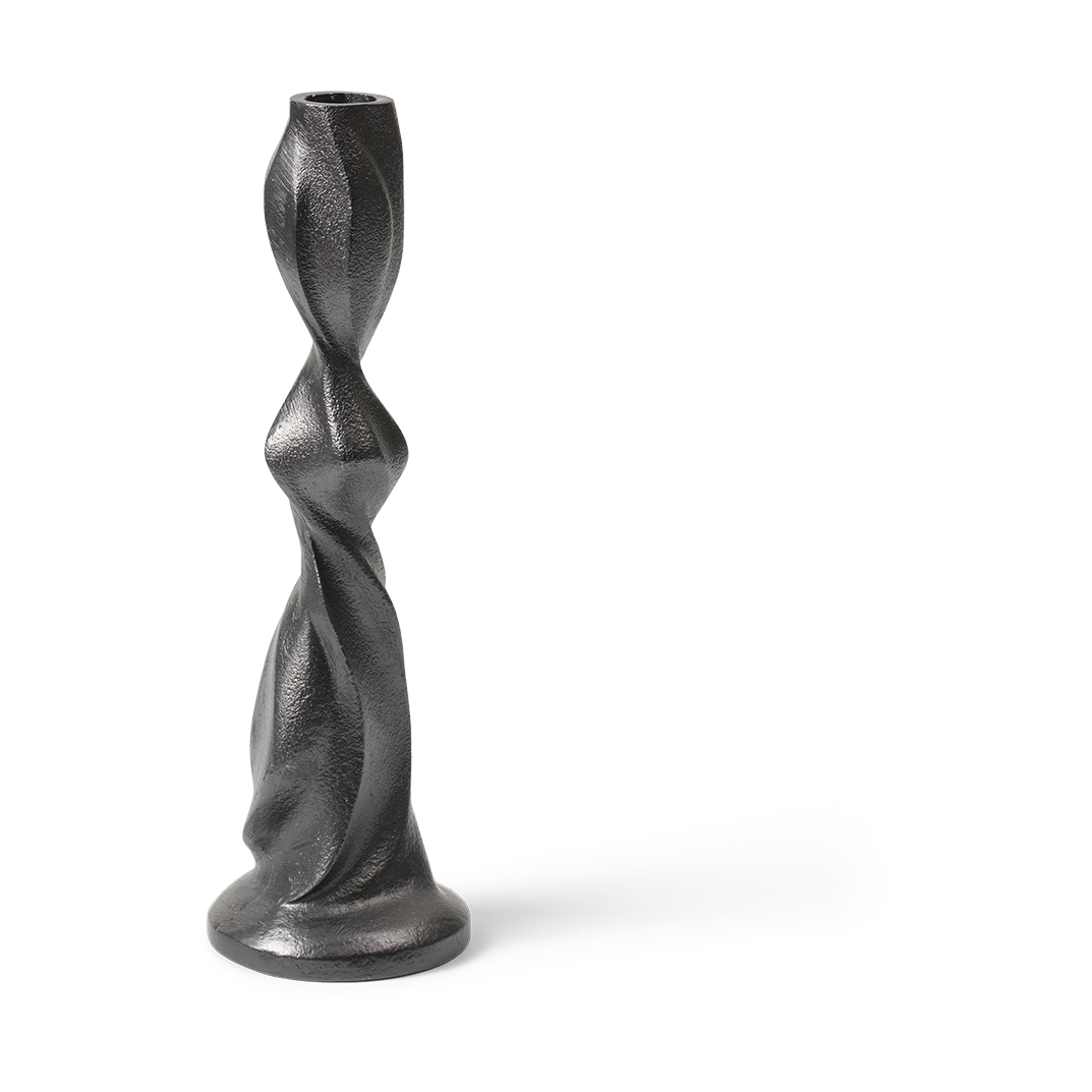 Ferm Living Gale kynttilänjalka 25 cm Blackened Aluminium