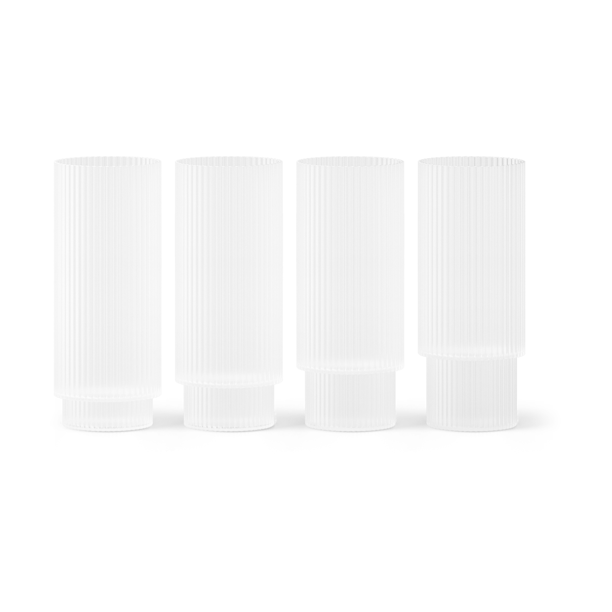 Ferm Living Ripple -longdrink-lasi 4/pk Frosted