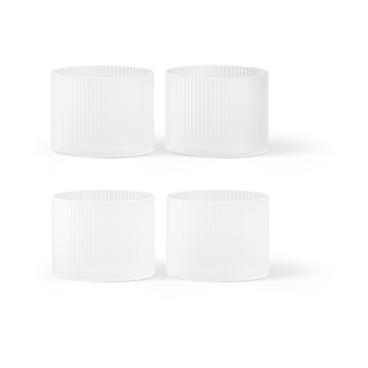 Ferm Living Ripple lasi matalat 4-pack Frosted