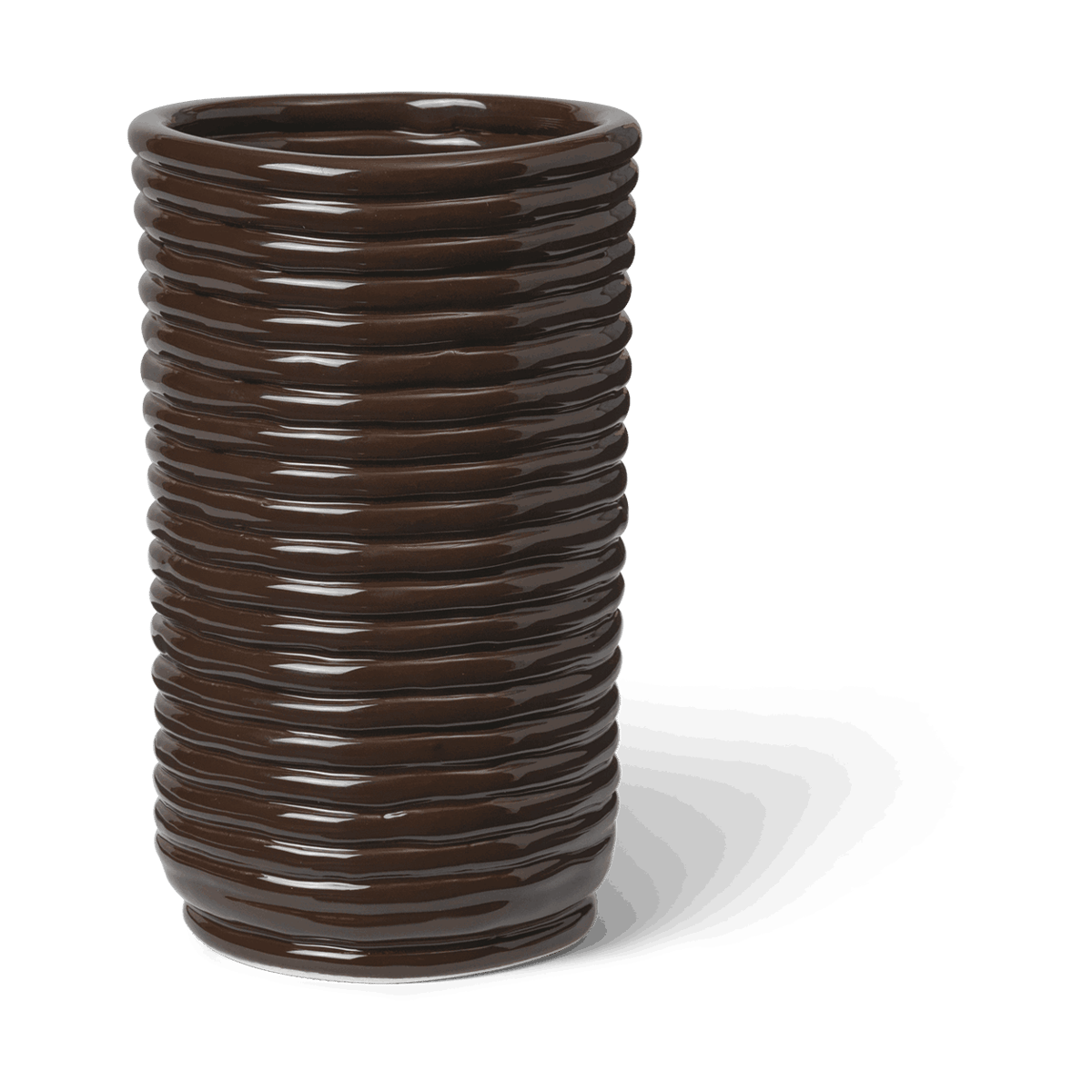 Ferm Living Corduroy maljakko 21 cm Carob Brown