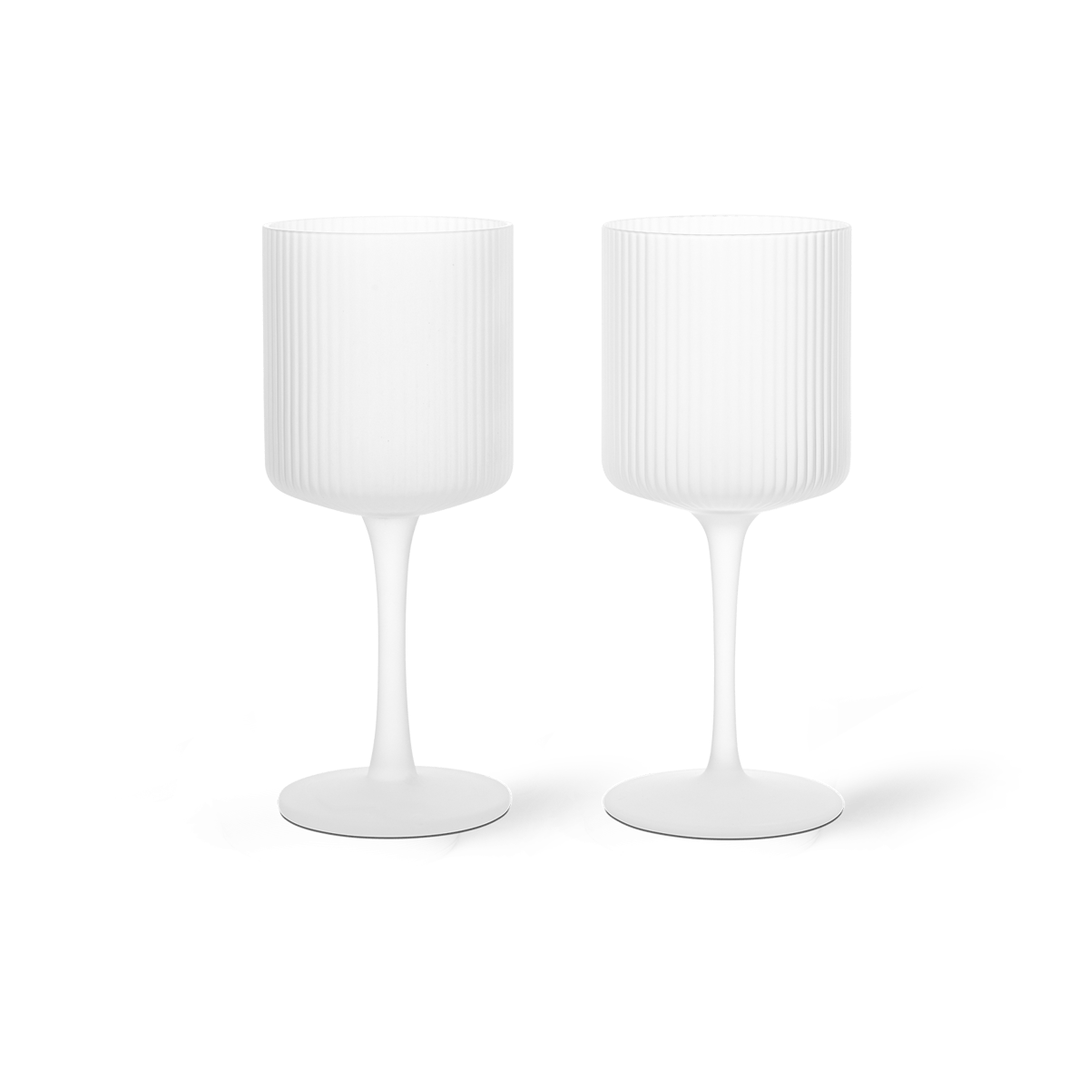 Ferm Living Ripple valkoviinilasi 26 cl 2-pakkaus Frosted