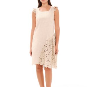 Cami Pellavamekko Pitsikoristeella Beige
