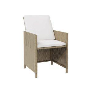 Terassituoli beige / valkoinen, 4 kpl setti