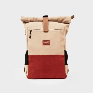Everyday Backpack in Beige and Red