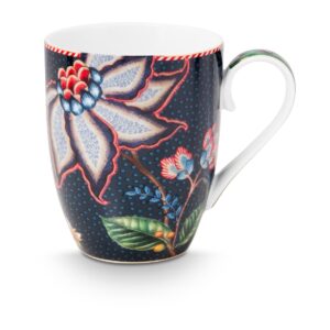Flower blues large -posliinimuki 350 ml