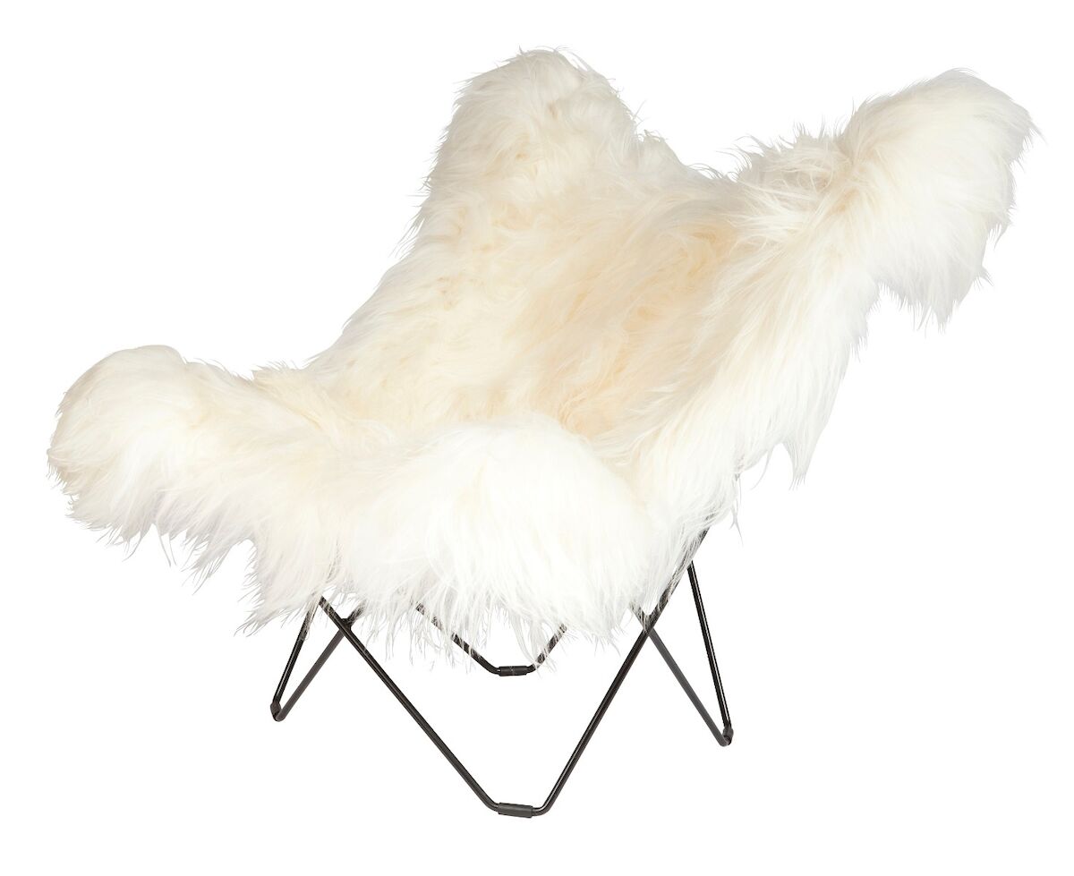 Cuero Iceland Mariposa Wild white lepakkotuoli, musta jalka