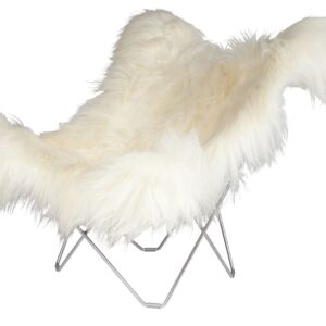 Cuero Iceland Mariposa Wild White lepakkotuoli, kromi jalka