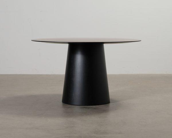 Decotique Social ruokapöytä pähkinä / musta ⌀ 130 cm