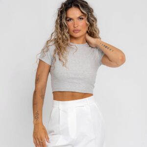 GS Cropped T-Shirt Grey