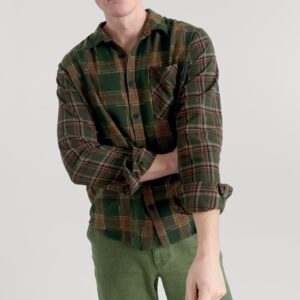 Axel Flannel Patchwork Check Shirt Green